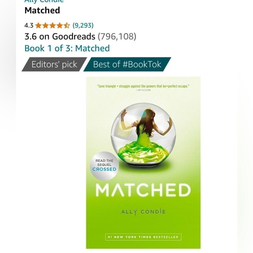 NWT Matched Book by‎ Allie Condie Book 1